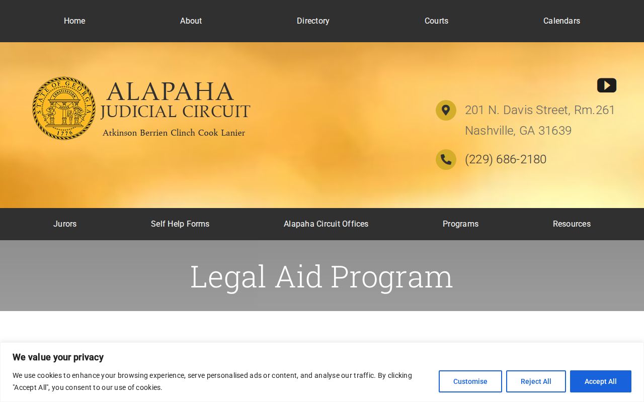 Homerville, Clinch County court docket and Alapaha Judicial Circuit legal aid access context