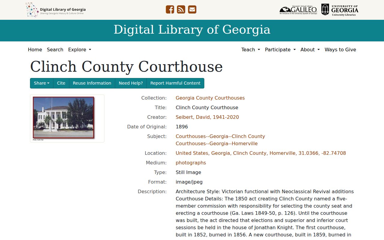Historic Clinch County courthouse connected to court docket access